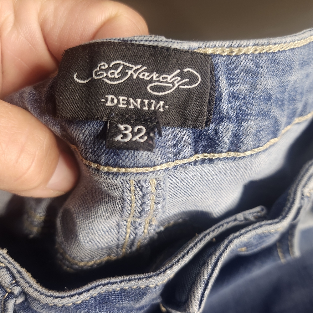 Ed HARDY JEANS Women's Boot Cut Jeans - Blue with Gold Accents - Picture 6 of 12